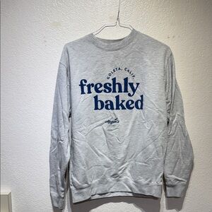 Gray Crewneck Sweater - Freshly Baked Design Megan’s Dispensary Goleta CA